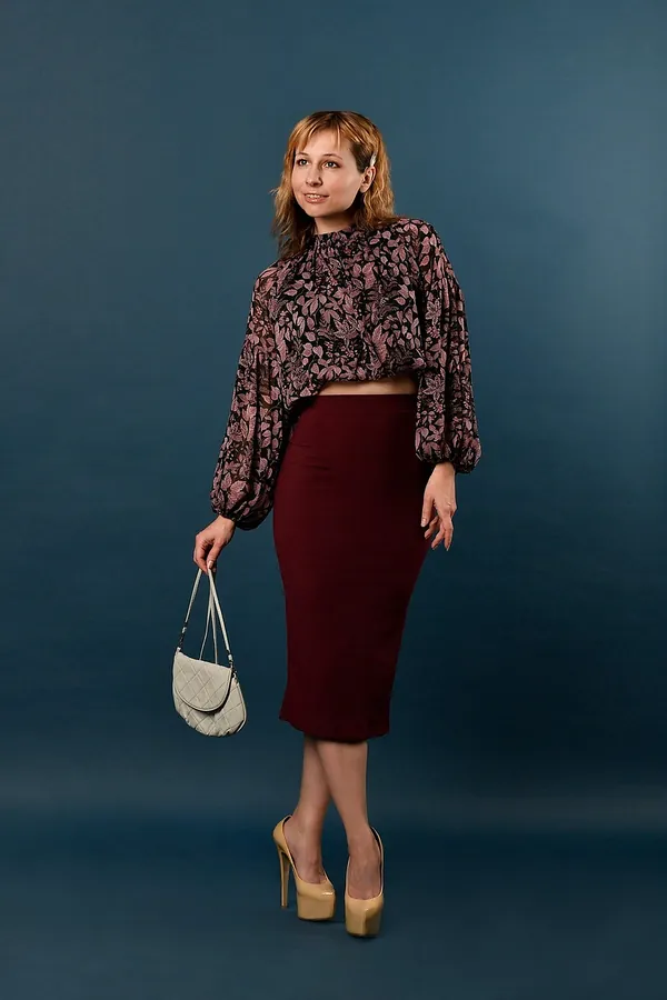 Bordo Kalem Midi Etek