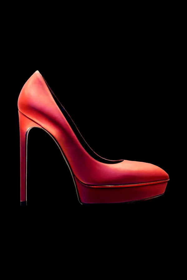 Kırmızı Deri Platform Stiletto