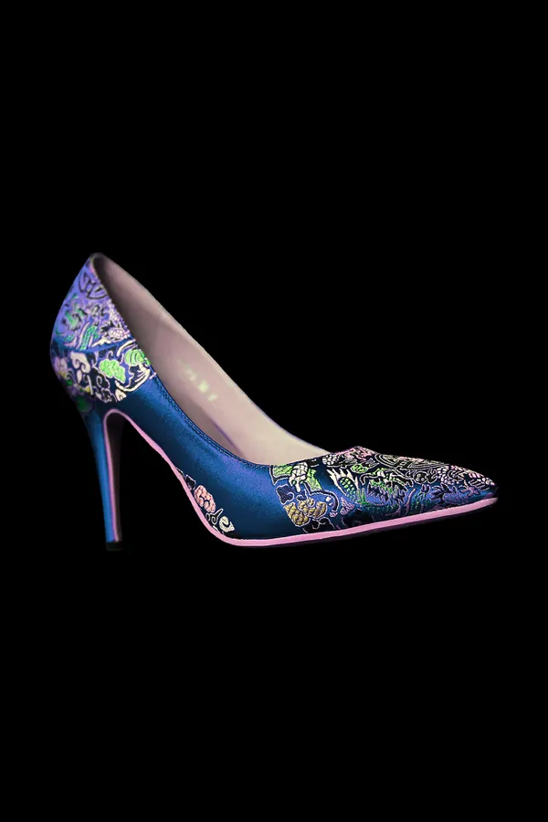 Mavi Simli Brokar Stiletto