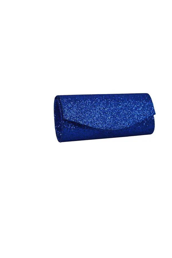 Mavi Simli Kapaklı Clutch