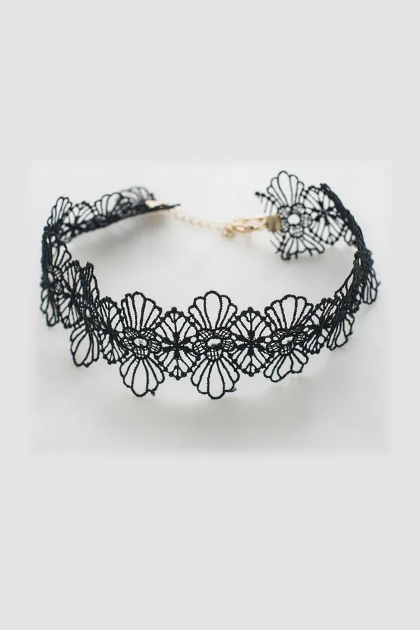 Siyah Dantel Choker Kolye